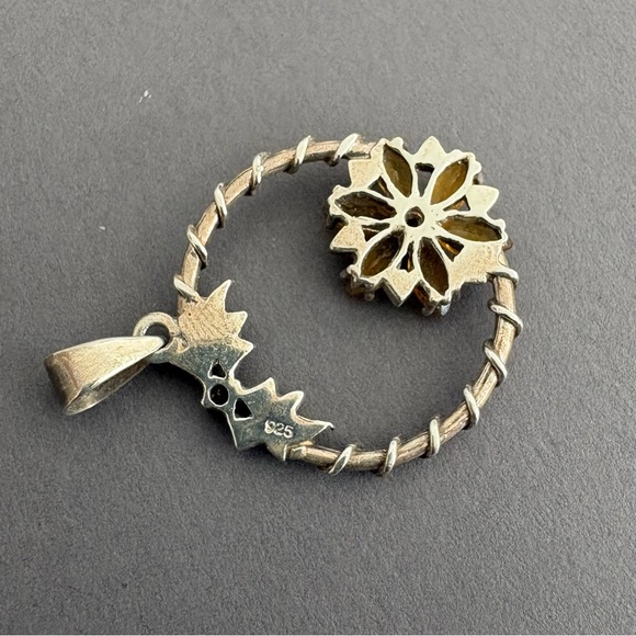 Citrine and Sterling Silver Artisan Pendant - Picture 5 of 6